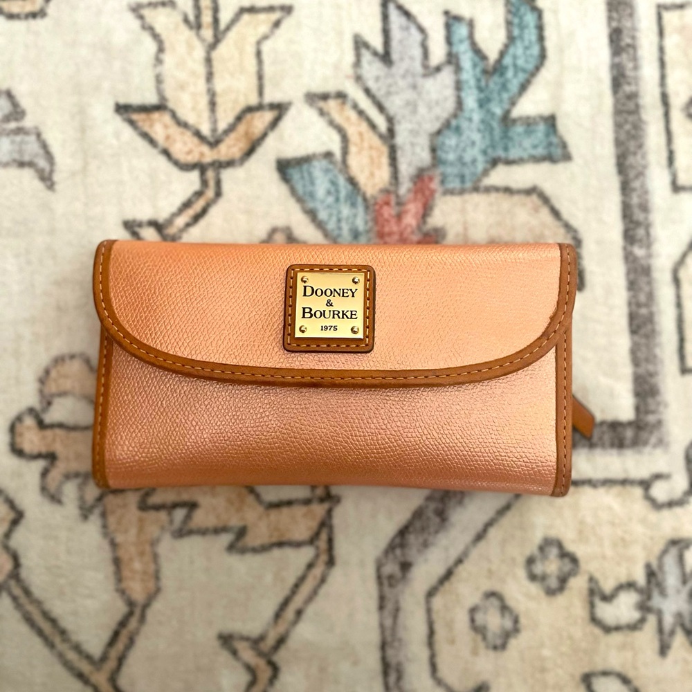 Dooney & Bourke Peach Chrome Wallet